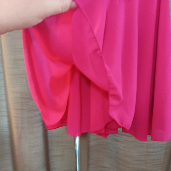 Dots Hot Pink Cropped Blouse 1X - Picture 2 of 5